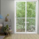 Porta de PVC de Correr 210x200cm com 2 Folhas e Vidro Liso Temperado com Cremona ITEC Brimak