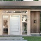 Porta de PVC Pivotante 216x100cm Premium Tecplus100 Brimak Abertura Esquerda
