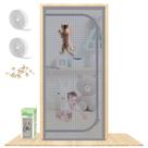 Porta de tela para gatos MYPIN 81 x 203 cm, aço liga reforçado de alta resistência Porta de tela para gatos MYPIN 81 x 203 cm, aço liga reforçado de alta resistência