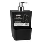 Porta Detergente 550ml Preto Dispenser para Pia Cozinha