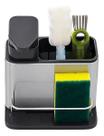 Porta Detergente Aco Inox com Dispenser para Sabao Liquido e Suporte para Esponja Escorredor Talheres Organizador de .