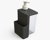 Porta detergente e esponja 500 ml sky preto com pump branco dispenser p/saboneteira Porta detergente e esponja 500 ml sky preto com pump branco dispenser p/saboneteira