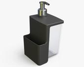 Porta detergente e esponja 500 ml sky preto com pump cromado dispenser p/saboneteira Porta detergente e esponja 500 ml sky preto com pump cromado dispenser p/saboneteira