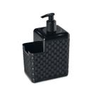 Porta Detergente e Esponja com Bico Dosador Arqplast Plástico Resistente Preto Pia Cozinha Unidade