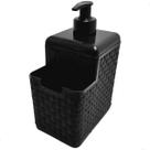 Porta Detergente Esponja 500ml Preto C/ Bico Dosador Rattan ArqPlast Porta Detergente Esponja 500ml Preto C/ Bico Dosador Rattan ArqPlast