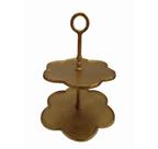 Porta Doce Decorativo Design Dourado Ondulado Formosa