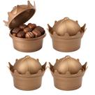 Porta Doces Coroa Princesas Potinho com tampa 220ml Kit com 4