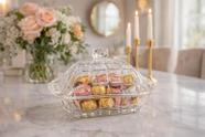 Porta Doces Decorativo Bomboniere de Cristal com Tampa Lapidada