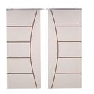 Porta Dupla Branco Prime Frisada Kit Alumínio F09 - 210x120