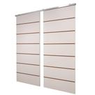 Porta Dupla Branco Prime Frisada Kit Alumínio F10 - 210x140