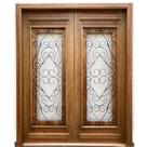 Porta Dupla Madeira Maciça/ferro Completa 166x213x14cm Cedro Rosa Ambos os Lados