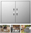 Porta Dupla para Cozinha Externa AHLOKI em Aço Inoxidável 304 79x61cm Porta Dupla para Cozinha Externa AHLOKI em Aço Inoxidável 304 79x61cm
