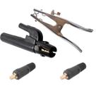 Porta Eletrodo Omega Com Garra Negativa 300A e Conector Macho 13mm