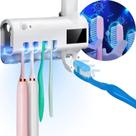 Porta Escova De Dentes C/ Esterilizador Uv + Dispenser Pasta Cor Branco - rhos