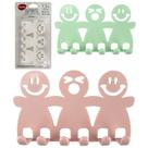 Porta escova dental de plastico retangular autoadesivo colors 11x7cm