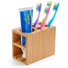 Porta Escovas E Pasta De Dente Bambu Ecológico - Mimo Style