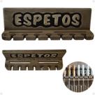 Porta Espeto e Facas de Parede Madeira 7 Espetos Churrasco
