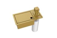 Porta Esponja 21x11cm C/ Dispenser Detergente Quadrado Inox Dourado