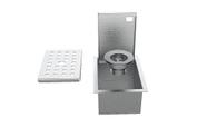 Porta Esponja De Embutir Inox C/ Válvula Para Cozinha Pia 15x11cm Tampa Lisa