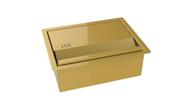 Porta Esponja Inox Com Dourado Tampa Embutir Granito 19,8cm Porta Esponja Inox Com Dourado Tampa Embutir Granito 19,8cm