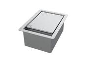 Porta Esponja Inox Com Tampa Embutir Granito 15x11cm Porta Esponja Inox Com Tampa Embutir Granito 15x11cm
