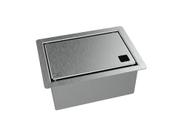 Porta Esponja Inox Escovado Com Tampa Lisa Embutir Granito 15x11cm Horizontal