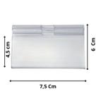 Porta Etiqueta Acrilico 7,0 x 4,5 cm Kit 30 Pçs