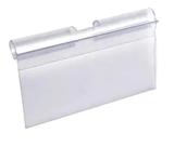 Porta etiqueta de Preço PVC Cristal 100 Peças - 75 x 55 mm - display gancho painel canaletado