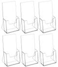 Porta-folhetos MaxGear Acrylic 10 cm Clear, pacote com 6