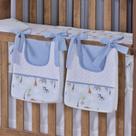 Porta Fralda Organizador Quarto de Bebê Menino Menina 2 Peças Com Laço