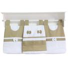 Porta Fraldas de Varão Cáqui com Branco 03 Peças