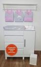 Porta Fraldas de Varão e Trocador Anatômico Nuvem Rosa 4 Peças - PolyBaby Porta Fraldas de Varão e Trocador Anatômico Nuvem Rosa 4 Peças - PolyBaby