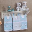 Porta Fraldas De Varão Para Quarto De Bebê Toys Azul 03 Peças - Coleção Conforto Porta Fraldas De Varão Para Quarto De Bebê Toys Azul 03 Peças - Coleção Conforto