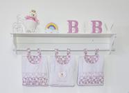 Porta Fraldas de Varão Porta Treco 3 Peças Ursa Princesa - PolyBaby