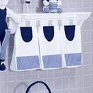 Porta Fraldas Para Varão 03 Peças Príncipe Branco - Azul