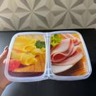 Porta frios de plástico com 2 divisorias retangular estampado para presunto e queijo organizador de cozinha quejo