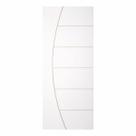 Porta frisada 1/2 lua impressa 0,80 x 2,10 - branca - filetada furo p/ fechadura - plastificada Porta frisada 1/2 lua impressa 0,80 x 2,10 - branca - filetada furo p/ fechadura - plastificada
