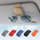 Porta Gafas Magnético de Cuero para Visera de Coche 2 Unidades Beige