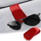 Porta Gafas T-carbon para Visera de Auto con Imán y Cuero
