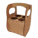Porta Garrafa 4 Lugares Suporte para Cerveja em MDF Cru 6mm Bege Lenobre Porta Garrafa 4 Lugares Suporte para Cerveja em MDF Cru 6mm Bege Lenobre