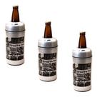 Porta Garrafa Cerveja 600ml Retro Termico Cervegela Kit 3pc - Prateado