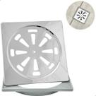 Porta Grelha Abs E Ralo Simples Inox Quadrado 15x15 Kit Banheiro Caixilho Suporte Para Ralo Box