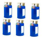 Porta Guardanapo Canudo Sache Lanchonete Kit 6 Pcs Cores - Azul