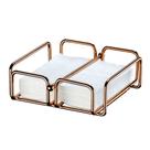 Porta Guardanapo De Mesa Grande Em Aço Rose Gold