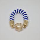 Porta Guardanapo Murano Azul Royal e Branco