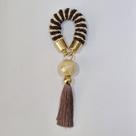 Porta Guardanapo Murano Marrom e Champanhe Tassel