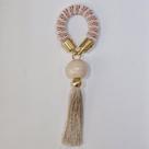 Porta Guardanapo Murano Rosé e Bege Tassel