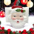 Porta Guardanapo Rosto do Papai noel de Ceramica Natal