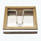 Porta-Guardanapos -CLASSIC- Espelhado haste metal Madeira cor Marrom - 17X17X4 Porta-Guardanapos -CLASSIC- Espelhado haste metal Madeira cor Marrom - 17X17X4