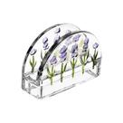Porta Guardanapos De Cristal Transparente Lavanda Mesa Posta